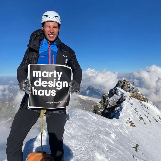 Bauleiter Moritz Eisenring auf dem Matterhorn MartyDesignHaus